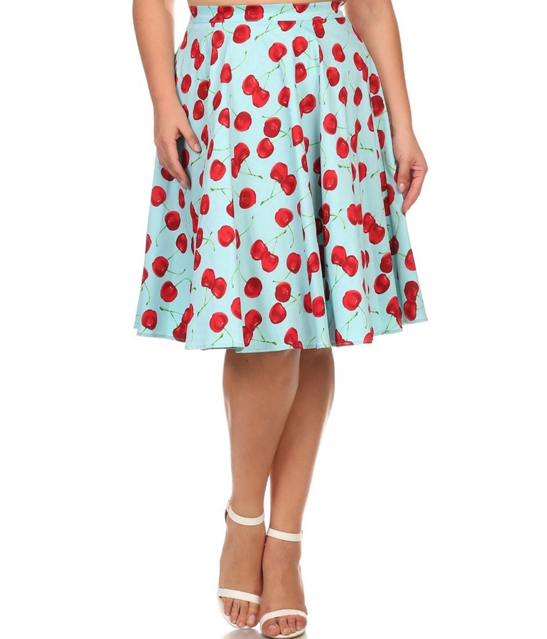 Classic Pinup Clothing E Rose Cherry Skirt B2052423 CH Aqua