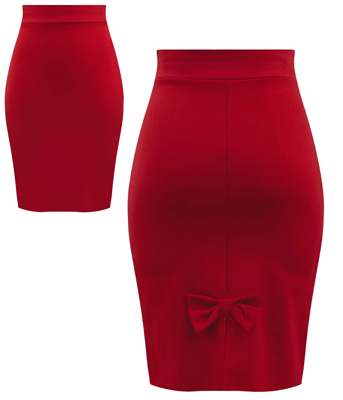 Sassy DT Bow Pencil Skirt - Red