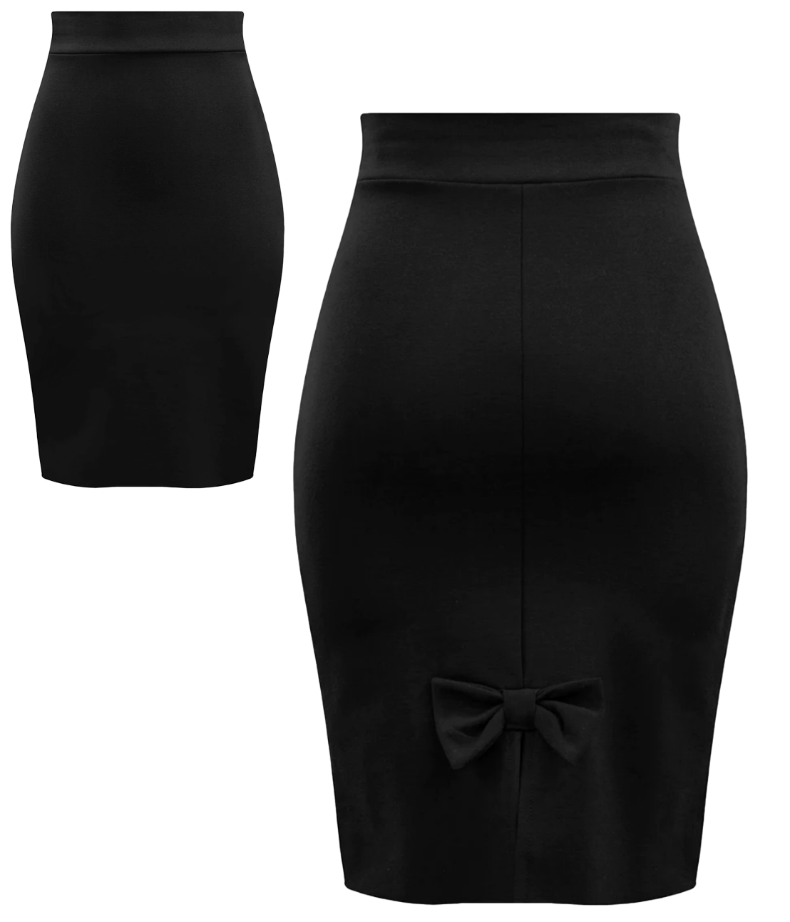 Sassy DT Bow Pencil Skirt - Black