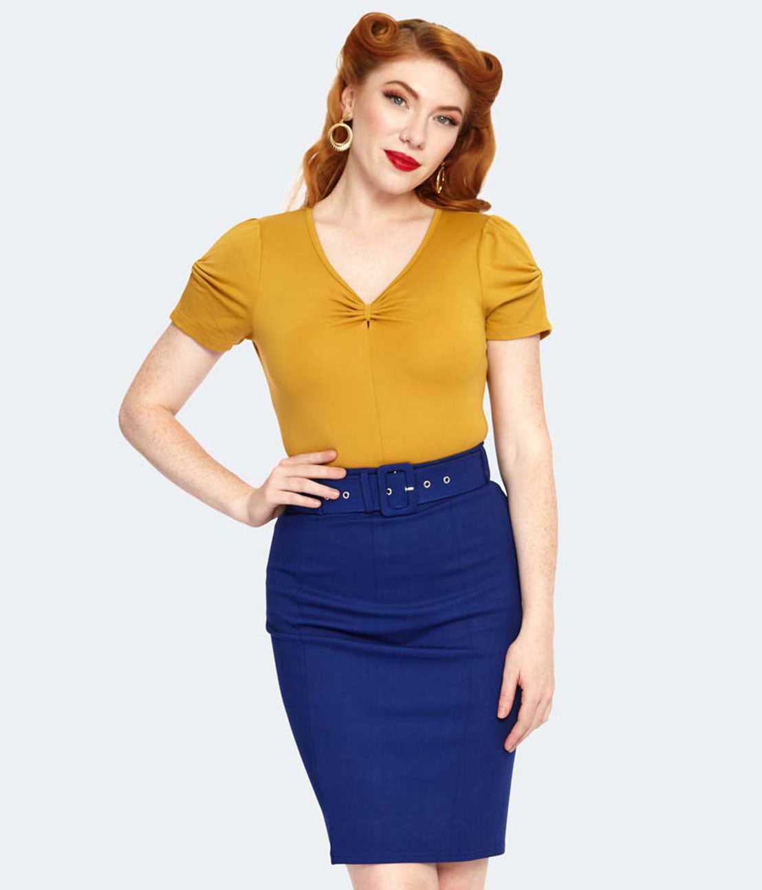 Sassy Pinup VV B-Pencil Skirt Blu 20388323