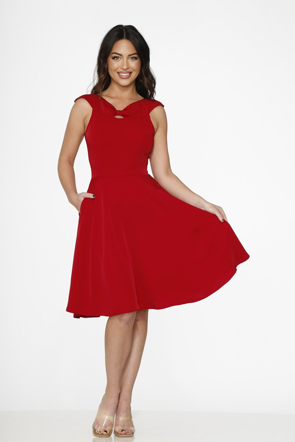 Sassy Pinup Clothing - Red Swing Dress 202203223 Sassy Pinup Clothing - Red Swing Dress 202203223