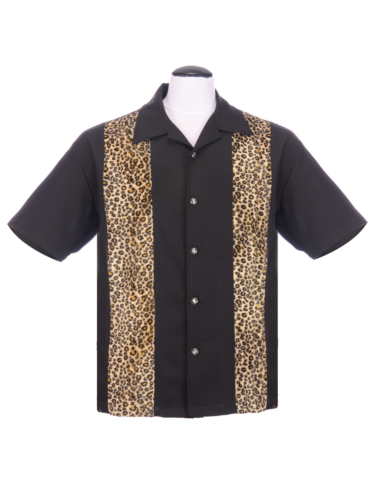 Sassy Double Panel Shirt Leopard Blk